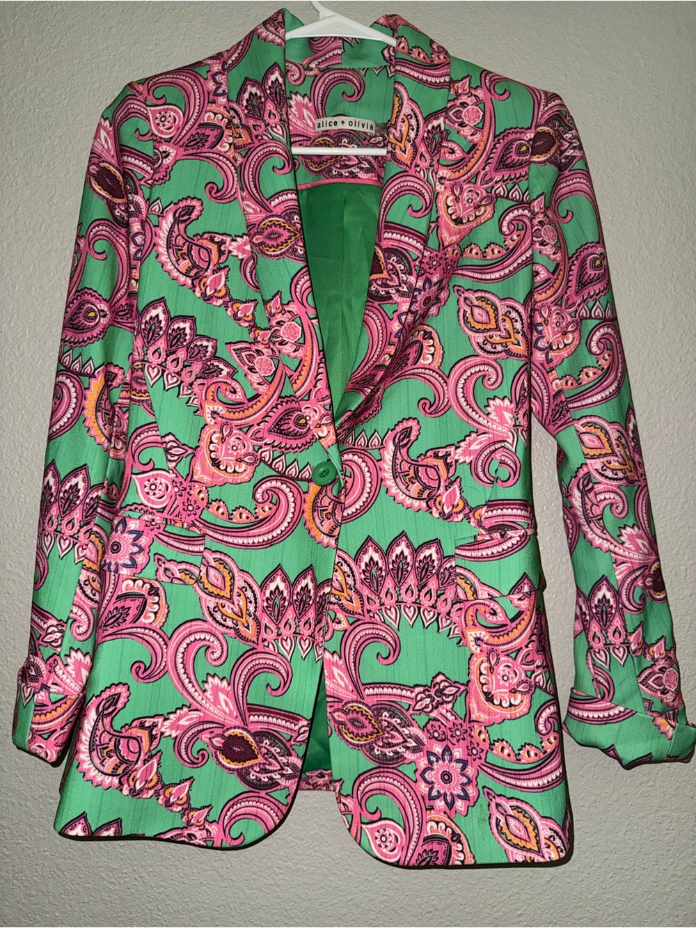 Alice + Olivia MACEY CUFFED SHAWL COLLAR BLAZER - Picture 8 of 11